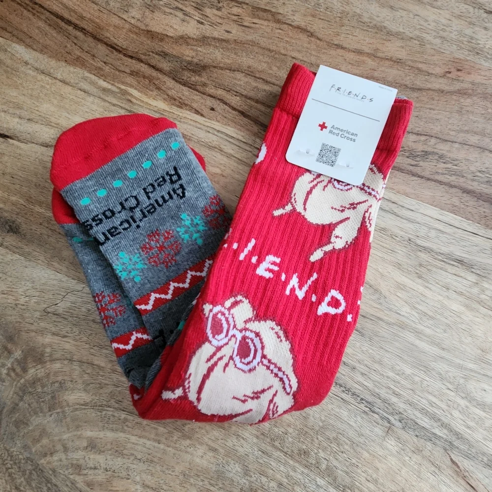 Friends Central Perk and American Red Cross Snowflake Socks